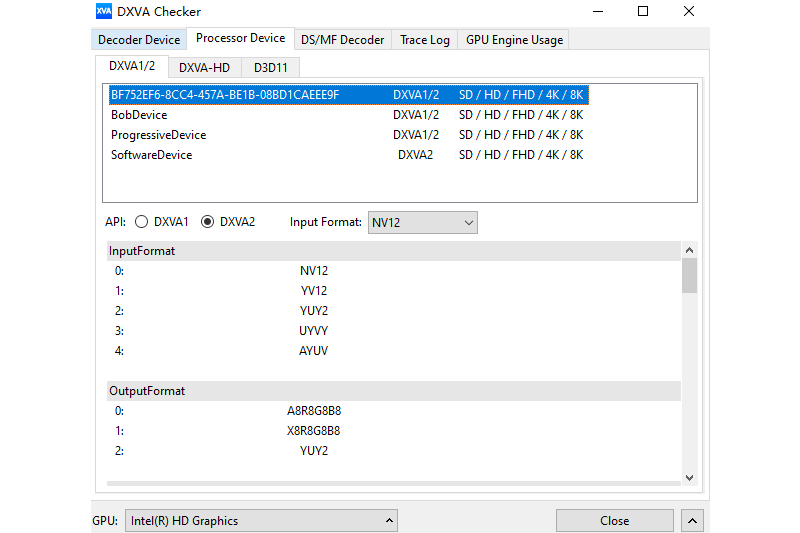 DXVA Checker截图2